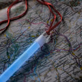 Illuminated blue pen with red lanyard from M-Tac Glow Sticks set of 5