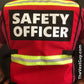 Red Safety Officer Reflective Vest for Incident Command Safety with reflective stripes