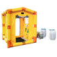 Inflatable yellow and orange DS-1 Portable Decontamination Shower System with water tanks