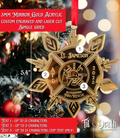 Customizable Fire Department Ornament - A beautiful gold mirrored acrylic ornament, perfect holiday gift for firefighters, showcasing a reflective finish and allowing personalization with department names, ideal for Christmas trees.