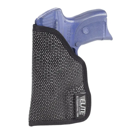 Black pocket holster with blue handgun in IWB Holster Kit for Beretta