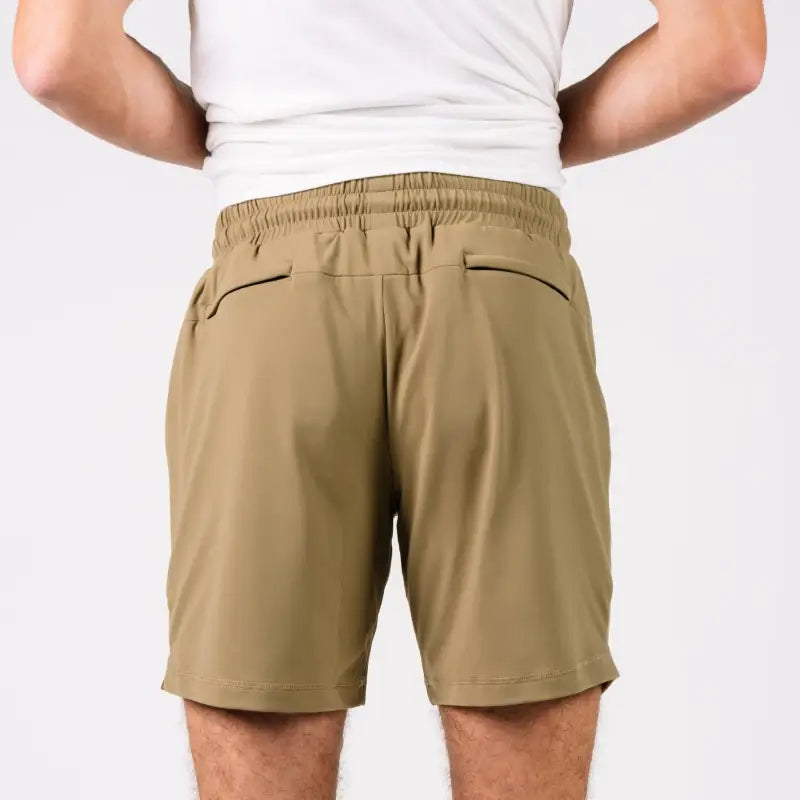 Khaki carrier shorts for concealed carry from Arrowhead Tactical Apparel, Carrier Shorts Mk.II