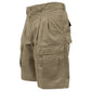 Khaki Adventure Shorts for Men with cargo pockets and pleated front design