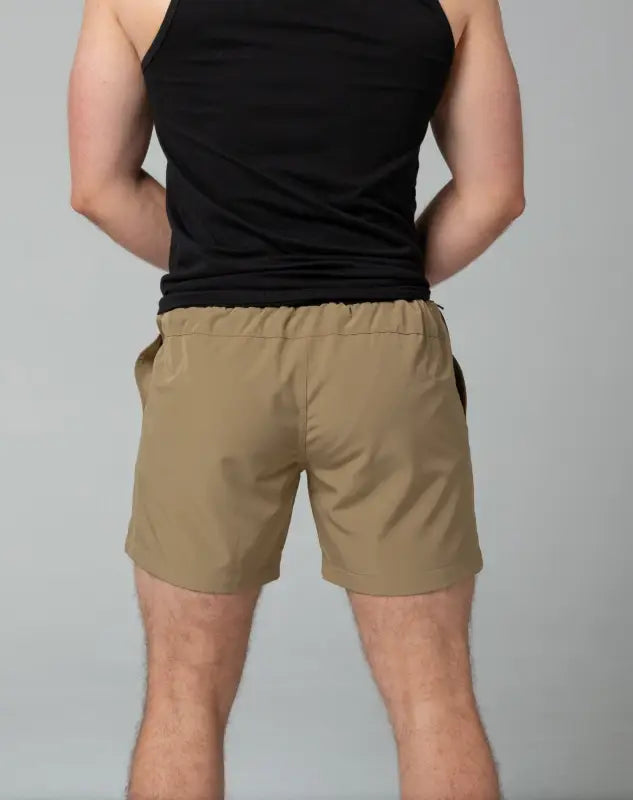 Khaki Carrier Training Shorts - Sandman 5’’ with side pockets for tactical performance