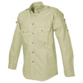 Khaki Military Shooter Shirt for Men, inspired by safari style with chest pockets