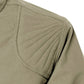 Khaki-colored quilted shooter patch on Left-Hand Hunter Shirt for Men effectively cushions gun