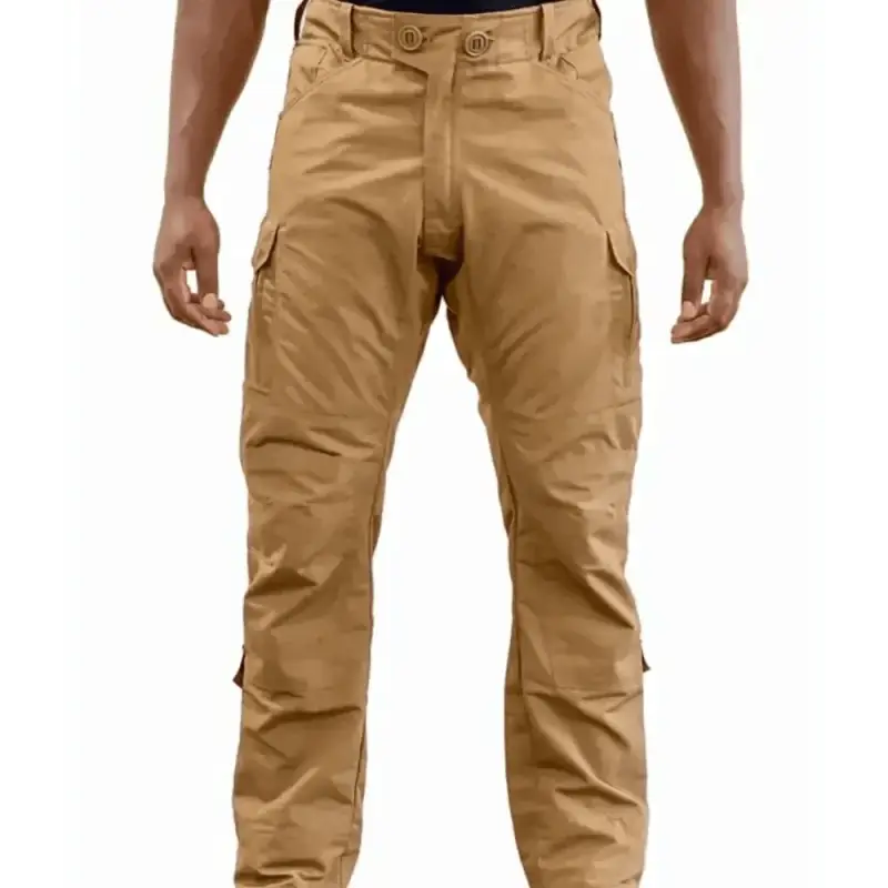 Khaki Operator Tactical Pants featuring side pockets and magazine pockets for utility