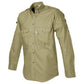 Khaki Military-Style Shooter Shirt for Men with Shooting Patch and Shoulder Patches