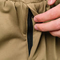 Khaki carrier shorts with zippered pocket for concealed carry by Arrowhead Tactical Apparel