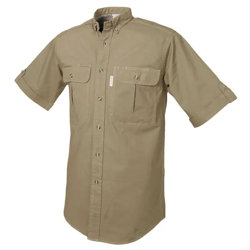 Khaki Adventure Safari Shirt for Men with two chest pockets to carry essential outdoor gear