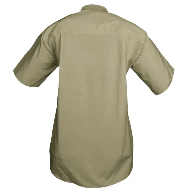 Khaki short-sleeved button-up Trail Shirt for Women, ideal essential outdoor gear for the African Savanna