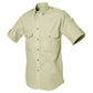 Khaki Shooter Shirt for Men with functional cross-stitched epaulettes and chest pockets