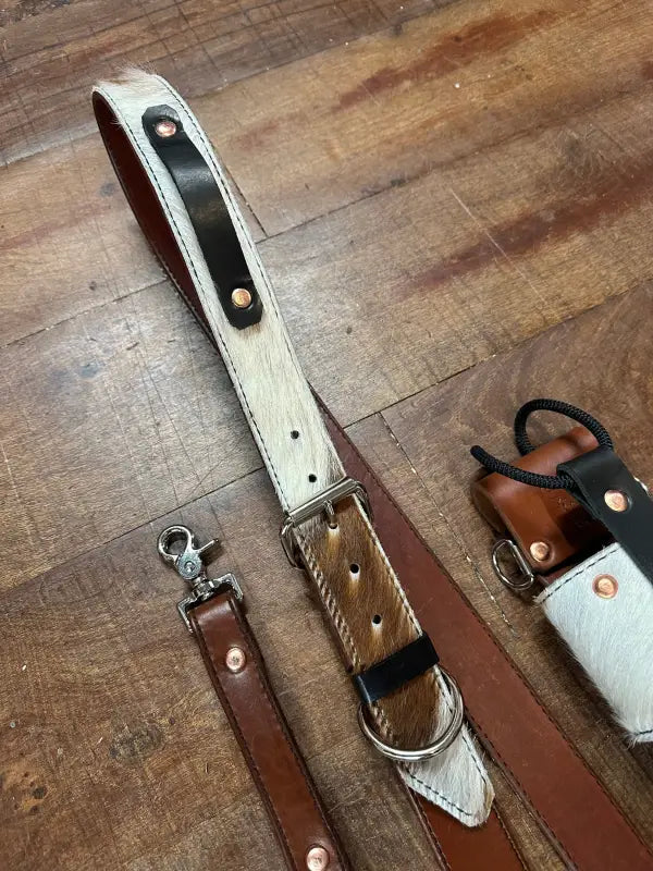 Genuine Hair On Radio Strap Set with Leather and Cowhide Camera Strap for Stylish Photography