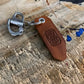 Leather keychain with metal clip featuring 50mm quick release clip for easy attachment