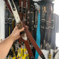 Genuine Hair On Radio Strap Set with Leather Suspenders and Metal Hardware