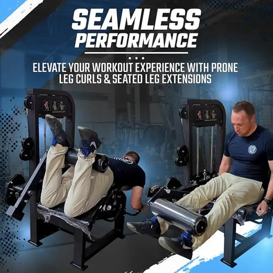 SFE Commercial Prone Leg Curl and Extension Machines with 250lb weight stack