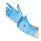 Light blue nitrile glove with logo in Waterproof 5000 Series First Aid Kit for quick release