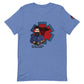 Light blue t-shirt with cartoon medical worker and Star of Life in Heather Prism Dusty