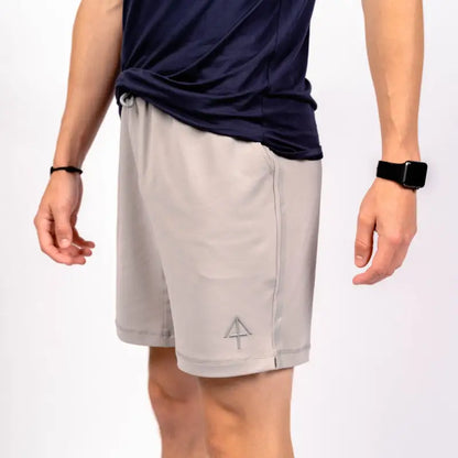 Light gray Carrier Shorts - Chalk Grey 8’’ with patented carrier retention waistband