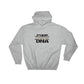 Light gray DNA hoodie with IT’S IN MY DNA text in sport grey for casual style