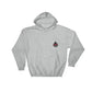 Light gray hooded sweatshirt for first responders with flame logo on chest, Snake On A Fire Stick - Hoodie