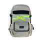 Light gray JanSport backpack with neon yellow NAME text, perfect for a Firefighter Personalized Tan Backpack