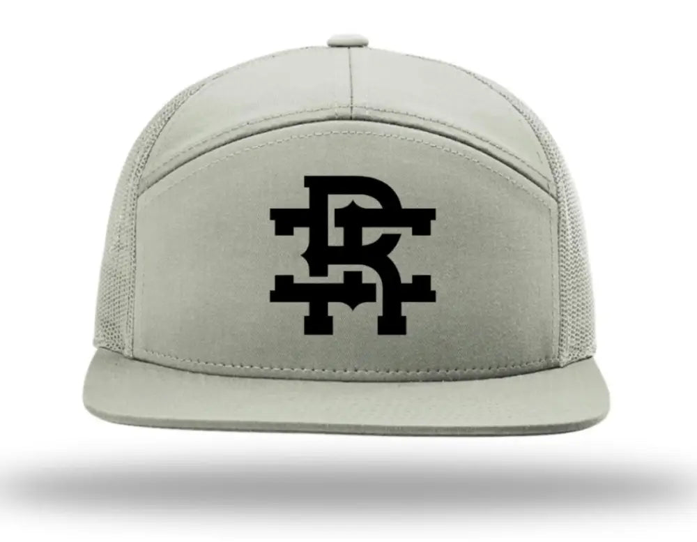 Light gray staple hat for first responders featuring a black interlocked monogram logo