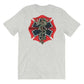 Light gray t-shirt with firefighter EMT logo, great for dark grey heather enthusiasts