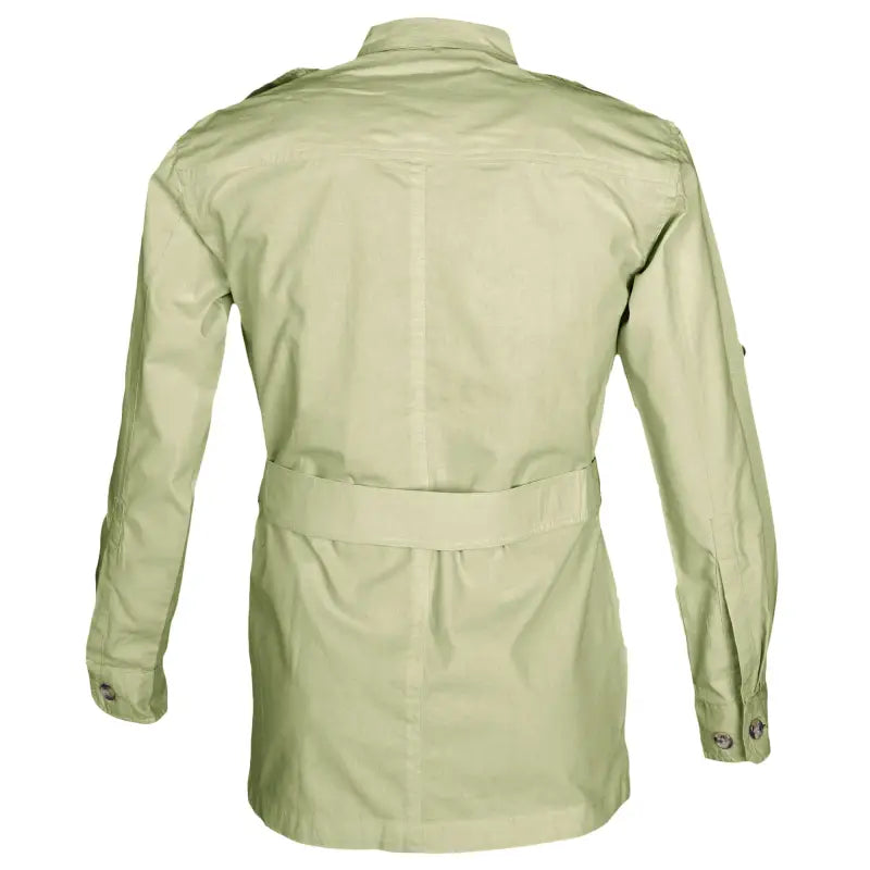 Light green Safari Jacket for Men with buttoned flap covered chest pockets and functional Swiss tabs