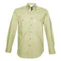 Light khaki Adventure Safari Shirt for Men with pockets and roll-up sleeves for outdoor essentials