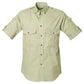 Light khaki Shooter Shirt for Men with short sleeves and chest pockets, ideal for functionality