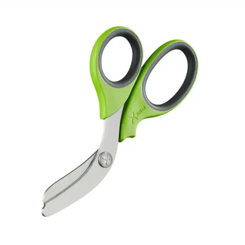 Lime green-handled Heavy Duty Trauma Shears with stainless steel blades for professionals