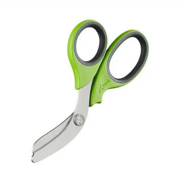Lime green-handled Heavy Duty Trauma Shears with stainless steel blades for professionals