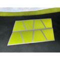 Neon yellow reflective stickers in triangles for Lime Green Reflective Helmet pack