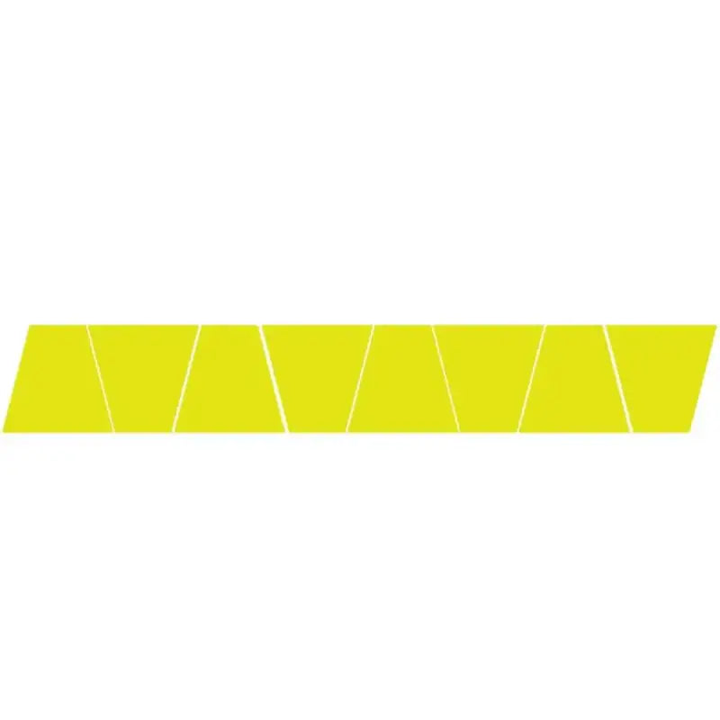 Yellow geometric strip with triangles on Lime Green Reflective Helmet Tetrahedron 8 Pack