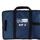 Navy blue LINE2design Blood Pressure Cuff Kit carrying case with black straps and aneroid gauge