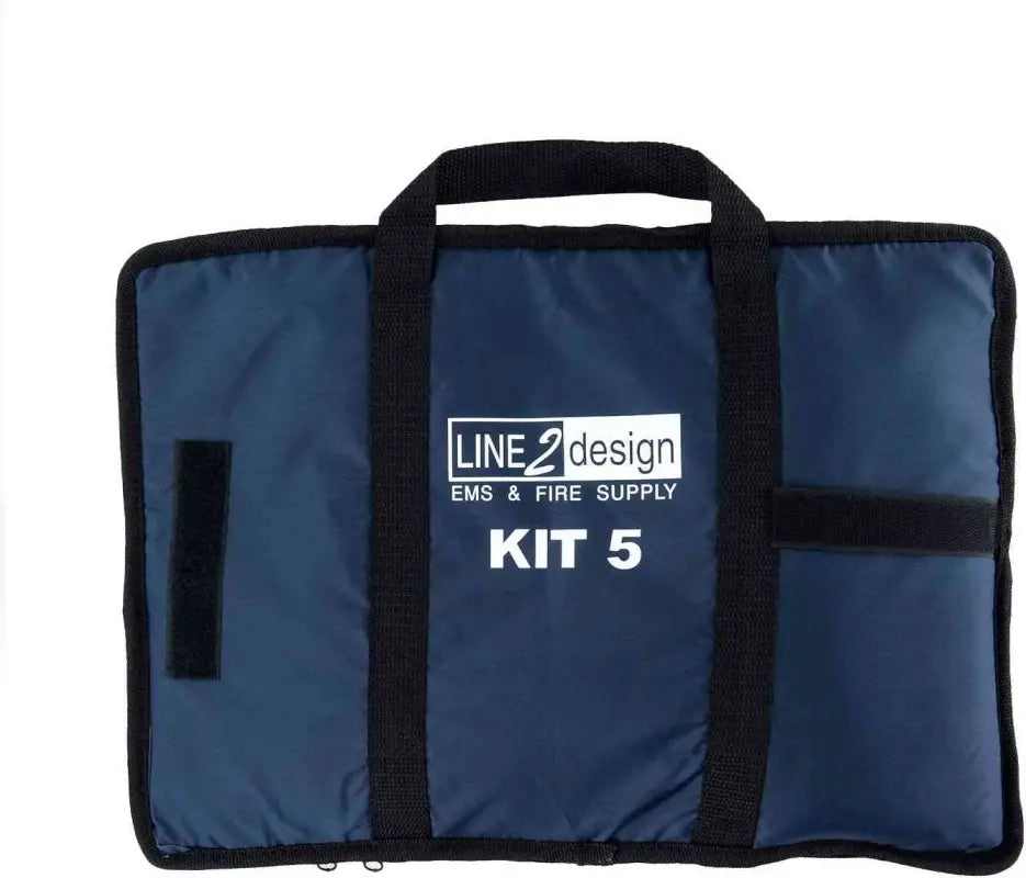 Navy blue LINE2design Blood Pressure Cuff Kit carrying case with black straps and aneroid gauge