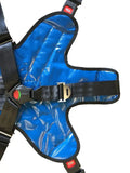 Blue protective vest for LINE2Design Deluxe Pedi pediatric child restraint seat system