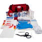 Red LINE2design Emergency Aid Responder Kit bag with medical supplies displayed