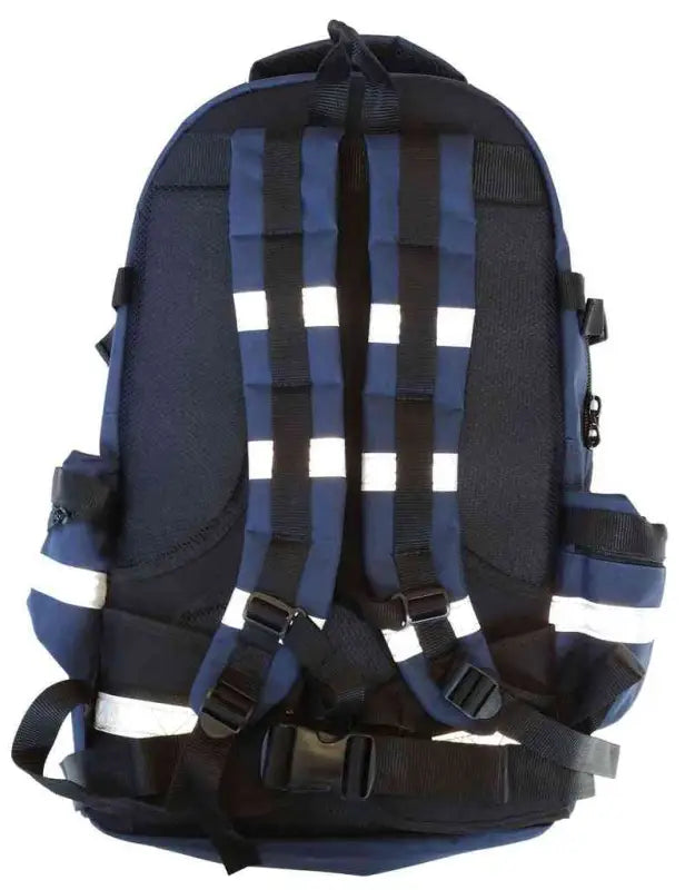 Navy blue LINE2design Emergency Medical Backpack with black straps and reflective strips