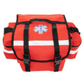 Red LINE2design Emergency Medical First Responder bag with reflective stripes and emblem