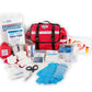 Red LINE2design Emergency Medical First Responder First Aid Kit with conforming stretch gauze