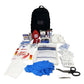 Black backpack filled with first aid supplies from Line2Design Emergency Medical Kit