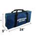 Blue Duffle Bag with Extrication Collars Text and Zippered Pockets by LINE2design EMS Medical