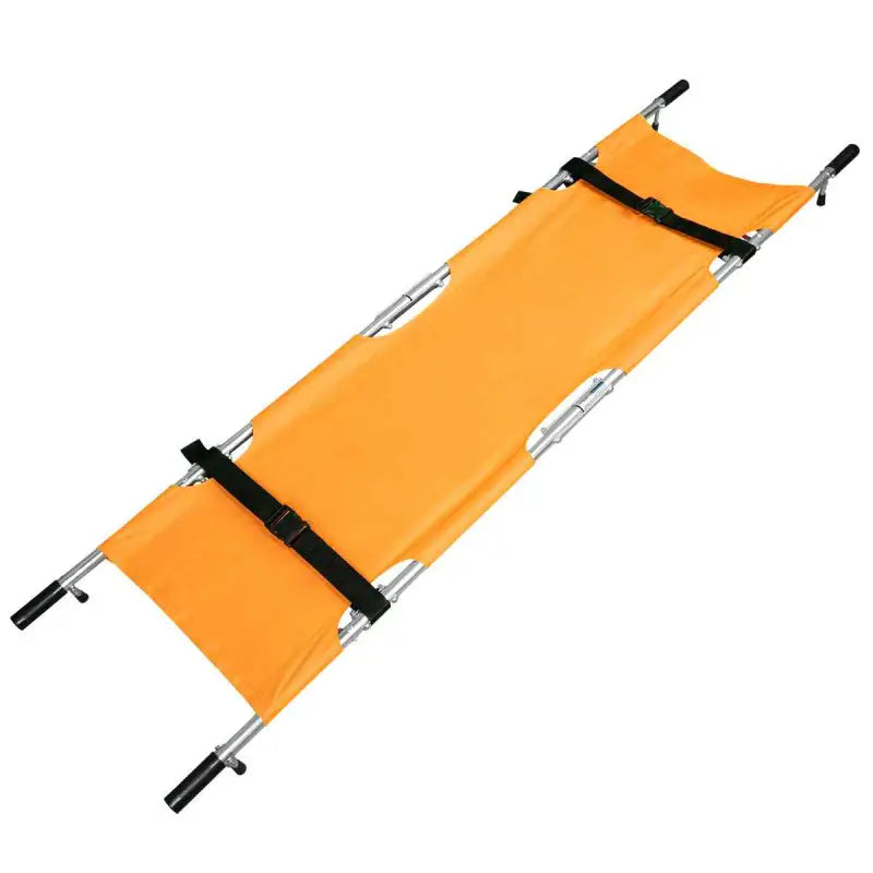 Orange medical stretcher with aluminum poles and black straps for Line2Design EMS Portable use