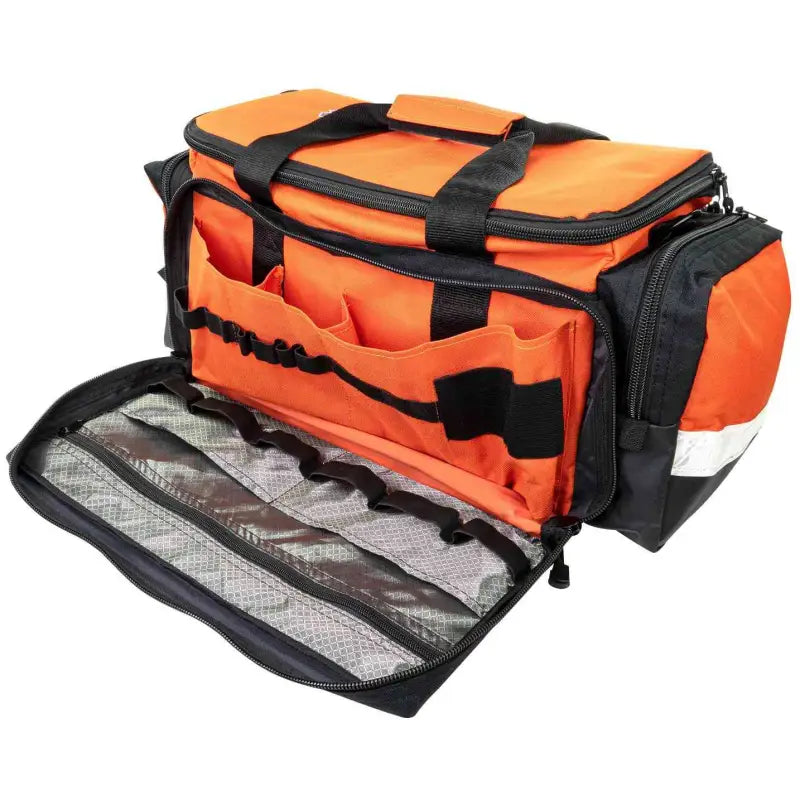 Orange Line2Design Deluxe EMS Elite Medical Trauma Bag with compartments and pockets