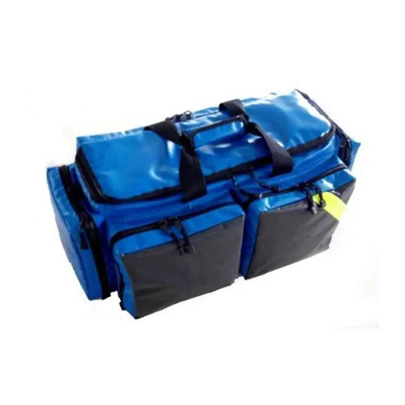 Blue and black LINE2design Deluxe EMS Oxygen Medical Bag with compartments and straps