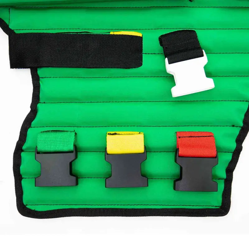 Tool roll organizer with colored compartments for LINE2design KED Extrication Device