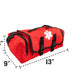 Red LINE2design Medical EMS Bag with black straps and white medical cross symbol