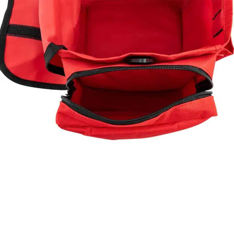 Red zippered pocket with black trim on LINE2design Medical EMS Bag for aid responder emergency